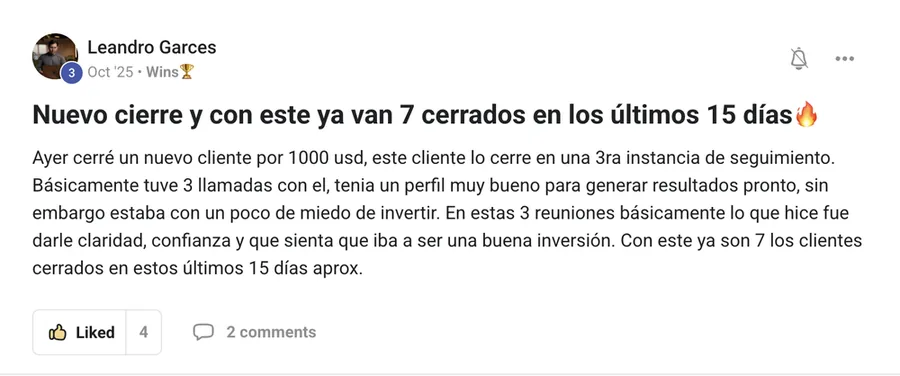 Caso de éxito Leandro Garcés