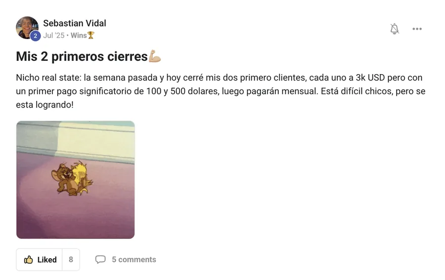Caso de éxito Sebastián Vidal